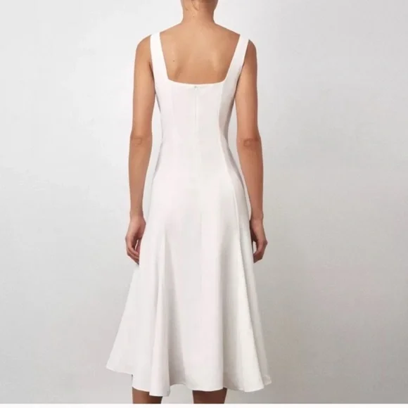 Zara NWT white linen blend midi dress 3269/709 - Picture 6 of 13